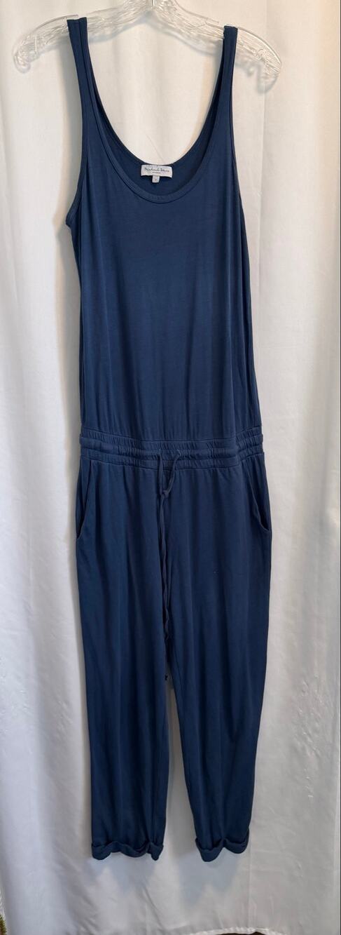 MICHAEL STARS Spaghetti Strap Dark Blue Jumpsuit With Pockets